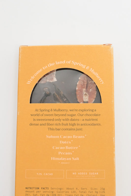 Medjool Date, Pecan, Salt Date-Sweetened Chocolate