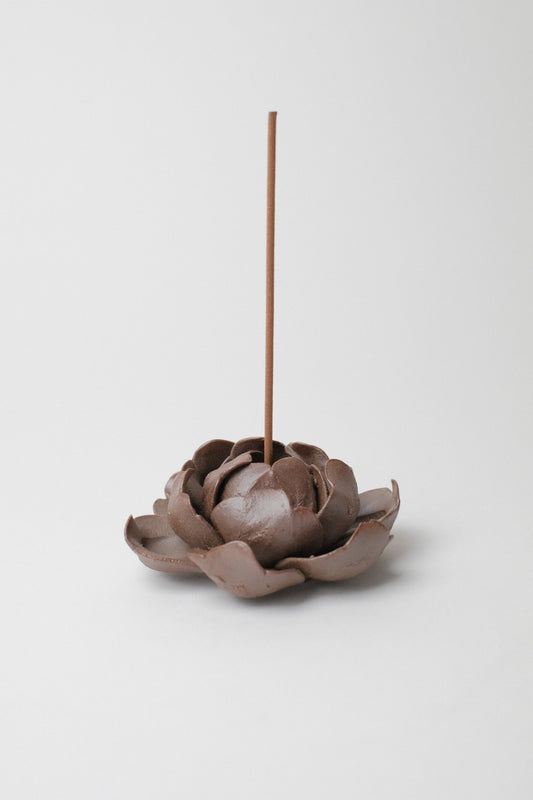 Handmade Brown Lotus Incense Holder