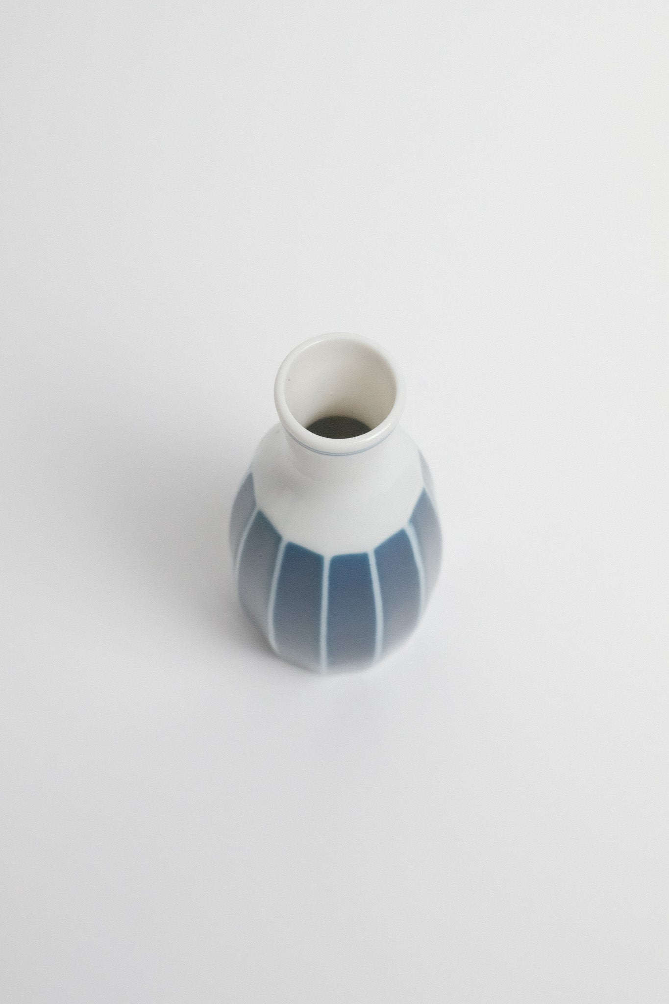 Small Vintage White & Blue Vase